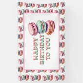 Pastel Macaron Cookie Thema Verjaardagsfeestje Spandoek (Verticaal)