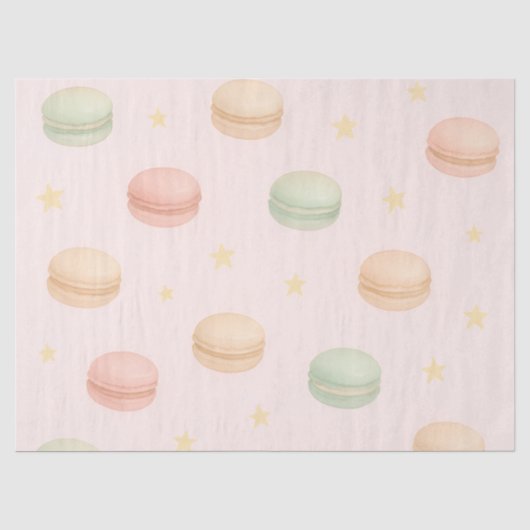 Pastel Macaron & Sterren Waterverf Tissue Tissuepapier (Voorkant)