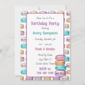 Pastel Macaron thema verjaardagsfeest Kaart (Voorkant)