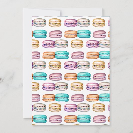 Pastel Macaron thema verjaardagsfeest Kaart (Achterkant)