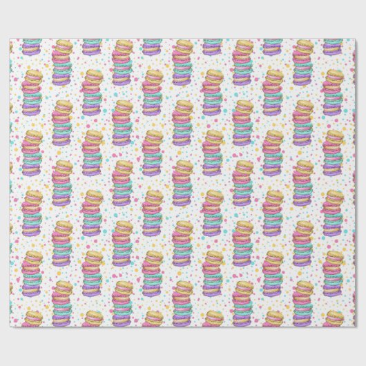 Pastel Macaron Verjaardag Cadeaupapier (Vlak)