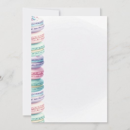 Pastel Macaron Verjaardag Nodig Stack Of Sweetness Kaart (Achterkant)