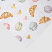 Pastel Macarons and Croissants Seamless Pattern Tissuepapier (Detail)