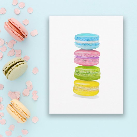 Pastel Macarons Kleurpotlood Briefkaart