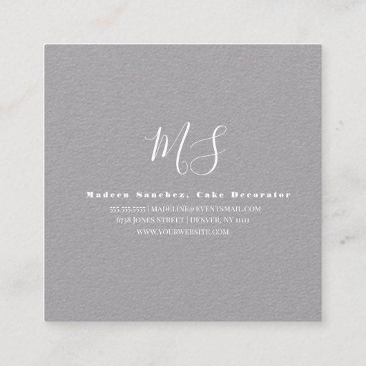 Pastel Macarons Logo Bakery Baker Vierkante Visitekaartje (Achterkant)