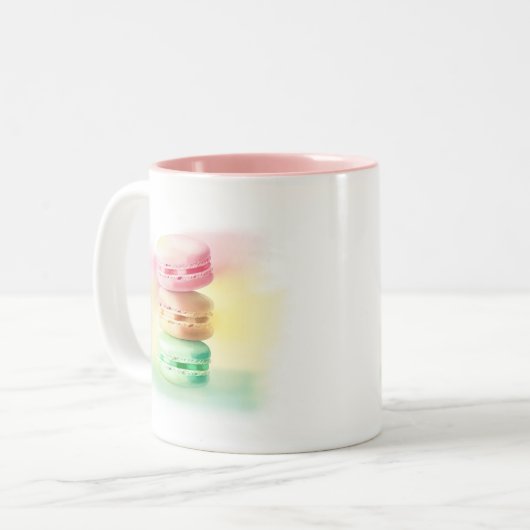 Pastel Macaroon Triplet Stacks Tweekleurige Koffiemok (Voorkant links)