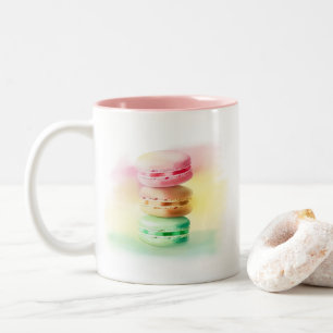 Pastel Macaroon Triplet Stacks Tweekleurige Koffiemok