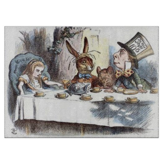 Pastel Mad Hatters Tea Party Snijplank (Voorkant)