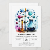 Pastel Mad Scientist Chemistry Verjaardag Kaart (Voorkant / Achterkant)