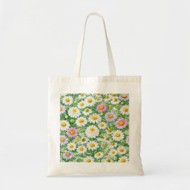 Pastel Madeliefje en Kamille Bloementuin Tote Bag
