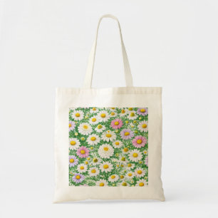 Pastel Madeliefje en Kamille Bloementuin Tote Bag