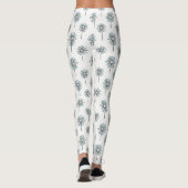 Pastel Madeliefje Lijn Kunst Streep Leggings (Achterkant)
