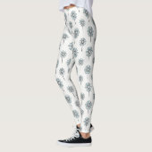 Pastel Madeliefje Lijn Kunst Streep Leggings (Links)