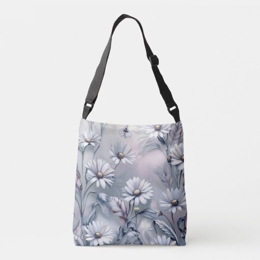 Pastel Madeliefjes Bloemen Lentemaanden Zomer Pers Crossbody Tas (Achterkant)