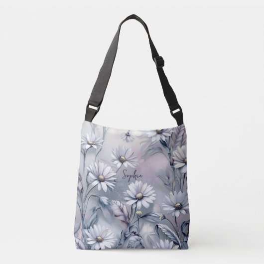 Pastel Madeliefjes Bloemen Lentemaanden Zomer Pers Crossbody Tas (Voorkant)