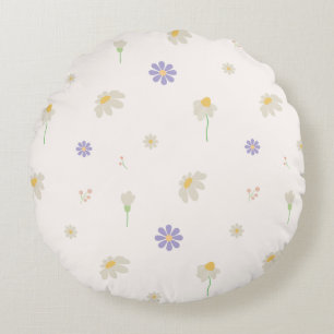 Pastel Madeliefjes Bloemmotief Rond Kussen