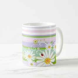Pastel Madeliefjes & Vlinders – Zomerweide Koffiemok