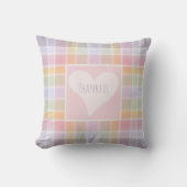 Pastel Madras Custom Throw Pillow for Nursery Kussen (Voorkant)