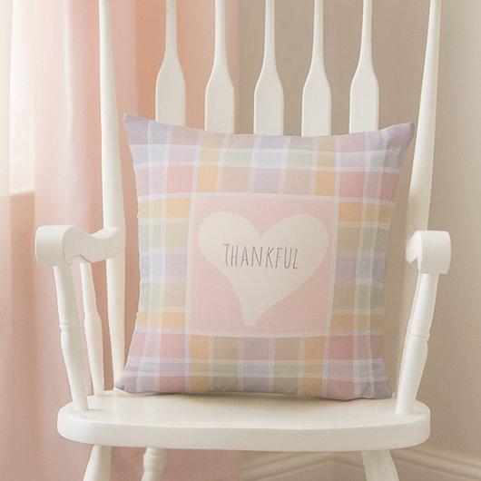 Pastel Madras Custom Throw Pillow for Nursery Kussen