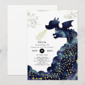 Pastel Magic Dragon Verjaardag Kaart (Voorkant / Achterkant)