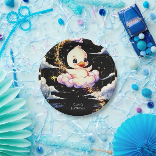 Pastel Magic Duck Verjaardag Papieren Bordje (Feest)