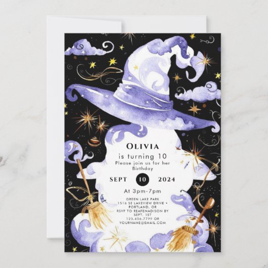 Pastel Magic Fun Wizard Verjaardag Kaart (Voorkant)