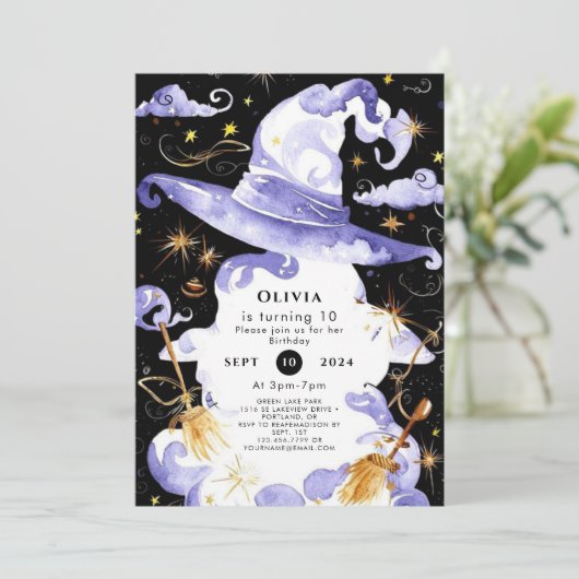 Pastel Magic Fun Wizard Verjaardag Kaart (Staand voorkant)