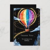 Pastel Magic Heet Luchtballon Verjaardag Bedankkaart (Voorkant / Achterkant)