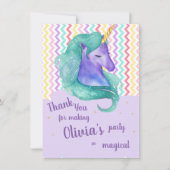 Pastel Magical Chevron Unicorn Birthday Dank u (Voorkant)