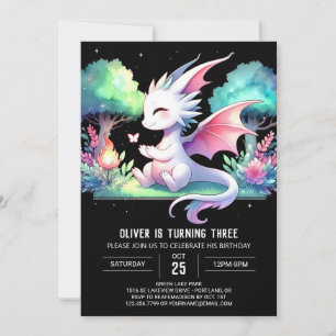 Pastel Magical Dragon Verjaardag Kaart