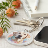 Pastel Magical Labrador Retriever kunstwerk Sleutelhanger (Voorkant Rechts)