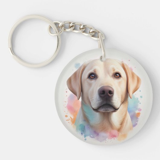 Pastel Magical Labrador Retriever kunstwerk Sleutelhanger (Voorkant)