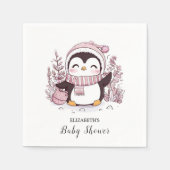 Pastel Magical Penguin Baby shower Servet (Voorkant)