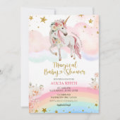 Pastel Magical Unicorn Baby Shower Kaart (Voorkant)