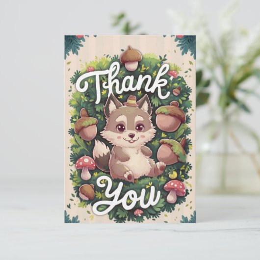 Pastel Magical Wolf Bedankkaart (Staand voorkant)