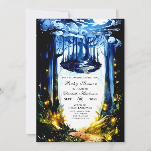 Pastel Magical Woodland Baby shower Kaart (Voorkant)
