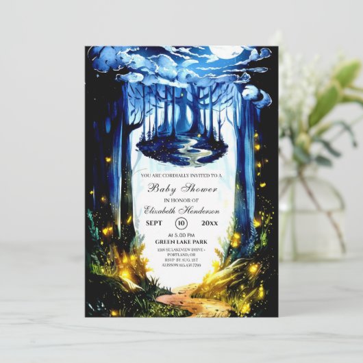 Pastel Magical Woodland Baby shower Kaart (Staand voorkant)