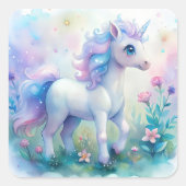 Pastel Magisch Eenhoorn Sticker (Voorkant)