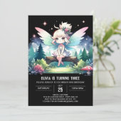 Pastel magische fee verjaardag kaart (Staand voorkant)