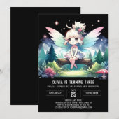 Pastel magische fee verjaardag kaart (Voorkant / Achterkant)