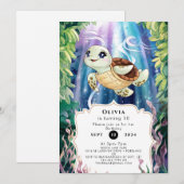 Pastel Magische Kinderen Schildpad Verjaardag Kaart (Voorkant / Achterkant)