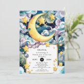 Pastel Magische Maan Verjaardag Kaart (Staand voorkant)