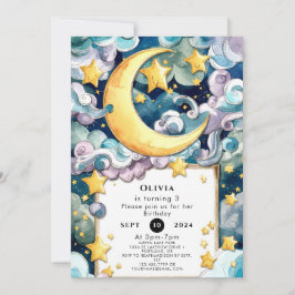 Pastel Magische Maan Verjaardag Kaart