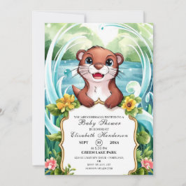 Pastel Magische Otter Baby shower Kaart
