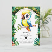 Pastel Magische Parrot Verjaardag Kaart (Staand voorkant)