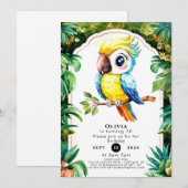 Pastel Magische Parrot Verjaardag Kaart (Voorkant / Achterkant)