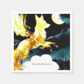 Pastel Magische Vos Verjaardag Servet (Voorkant)