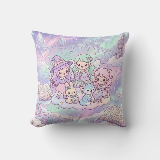 Pastel Magische Vrienden Kussen (Voorkant)