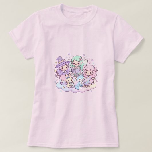 Pastel Magische Vrienden T-shirt (Design voorkant)