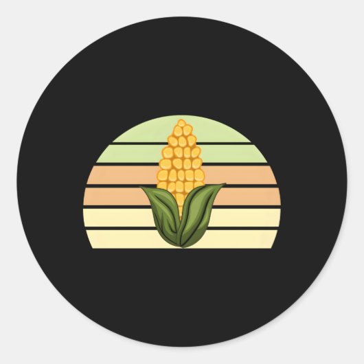 Pastel maïs op de kolf ronde sticker (Voorkant)